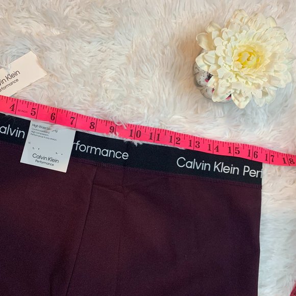 Calvin Klein Performance Stretch High Waist Leggings, Burgundy, Size S,L,XL - Picture 8 of 9